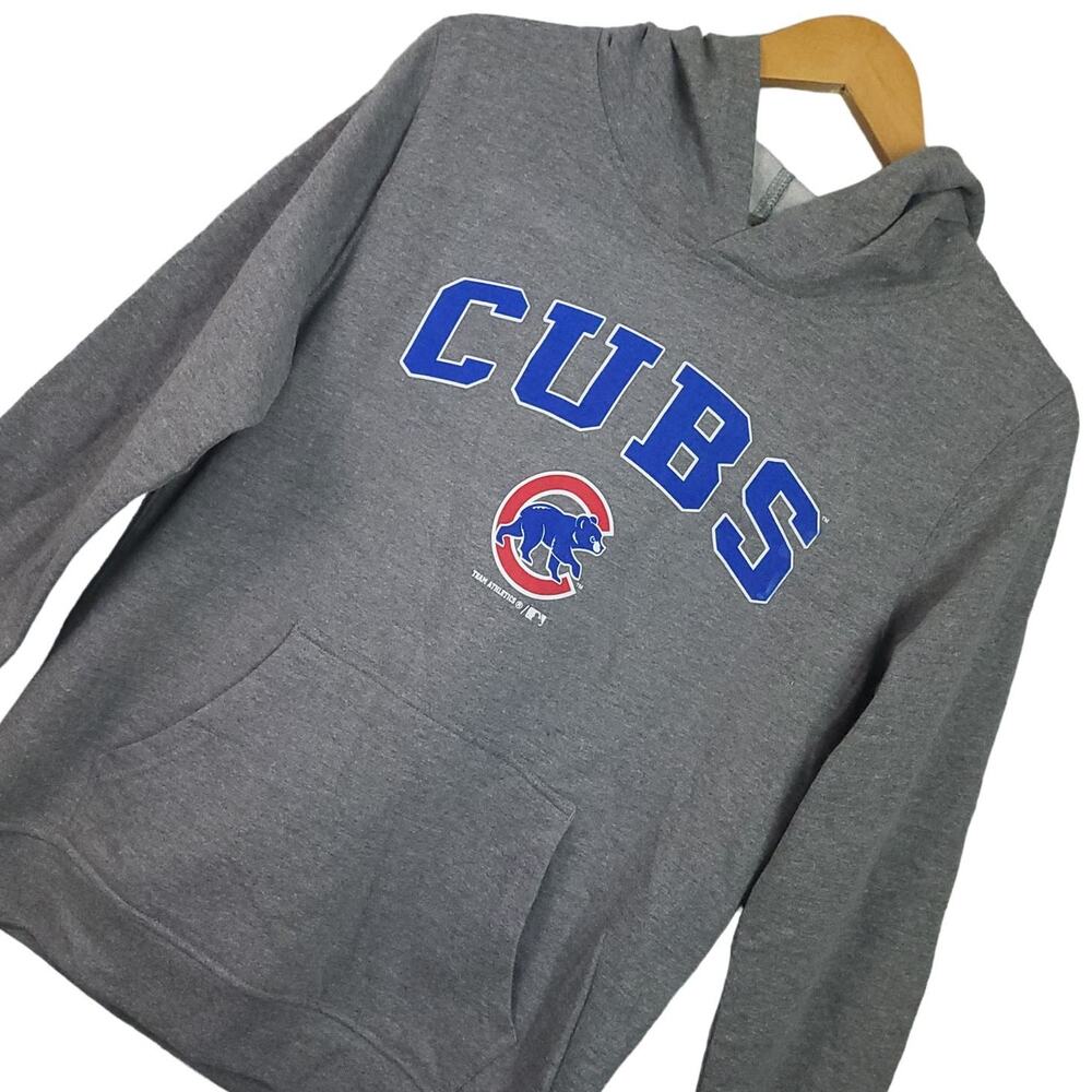 Chicago Cubs MLB Team Athletics Youth Hoodie Size Large Kangaroo Pocket Gray